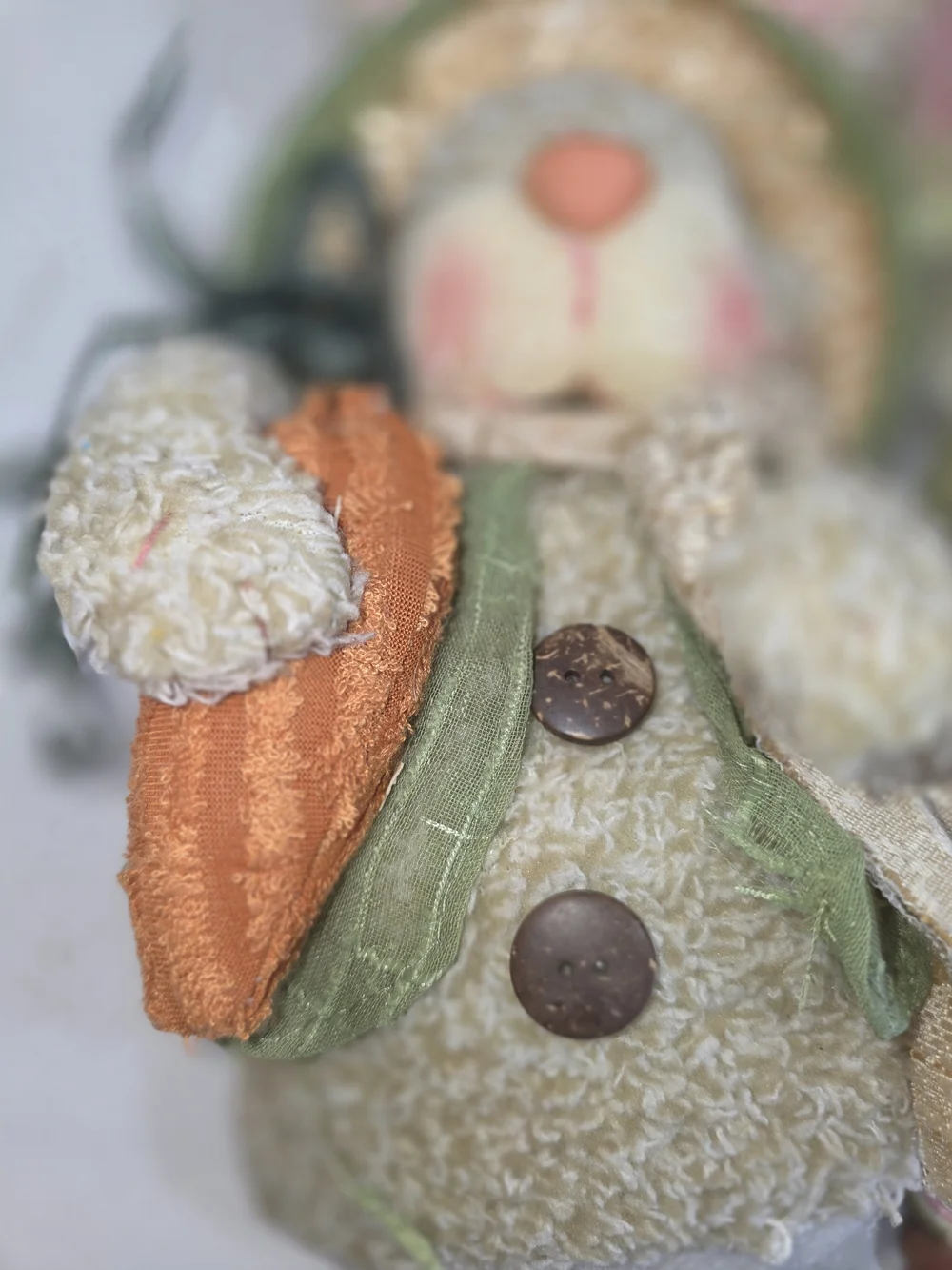 Easter Bunny Plush Pair in Pink and Cream - Decorative Home Accents